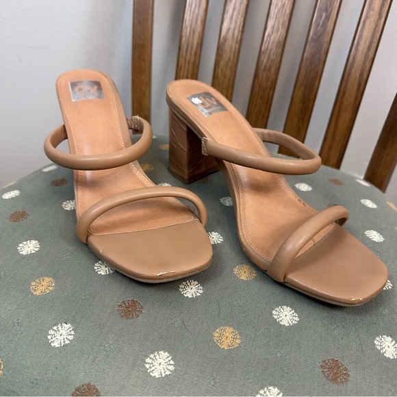 DV by Dolce Vita | Halsty Carmel Snake Material Heeled Sandals Size 9.5 - Picture 2 of 6